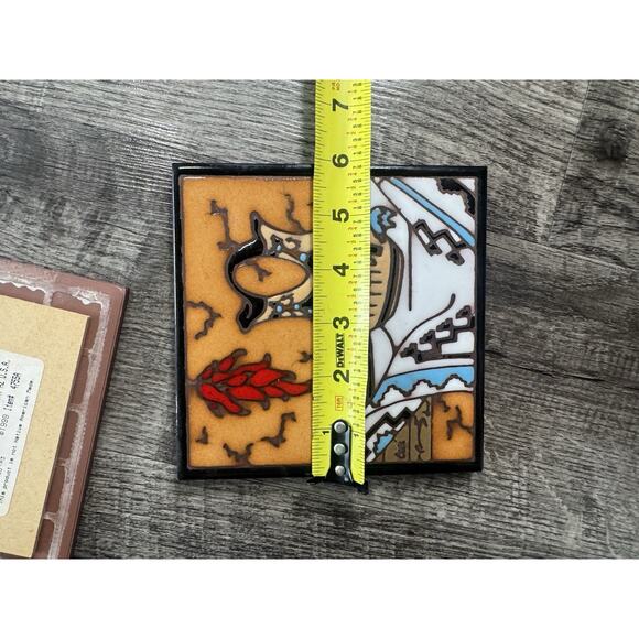 Vintage Earthtones Southwestern Art 6” Tiles Set 1990s Hand painted KRIT - Picture 9 of 11